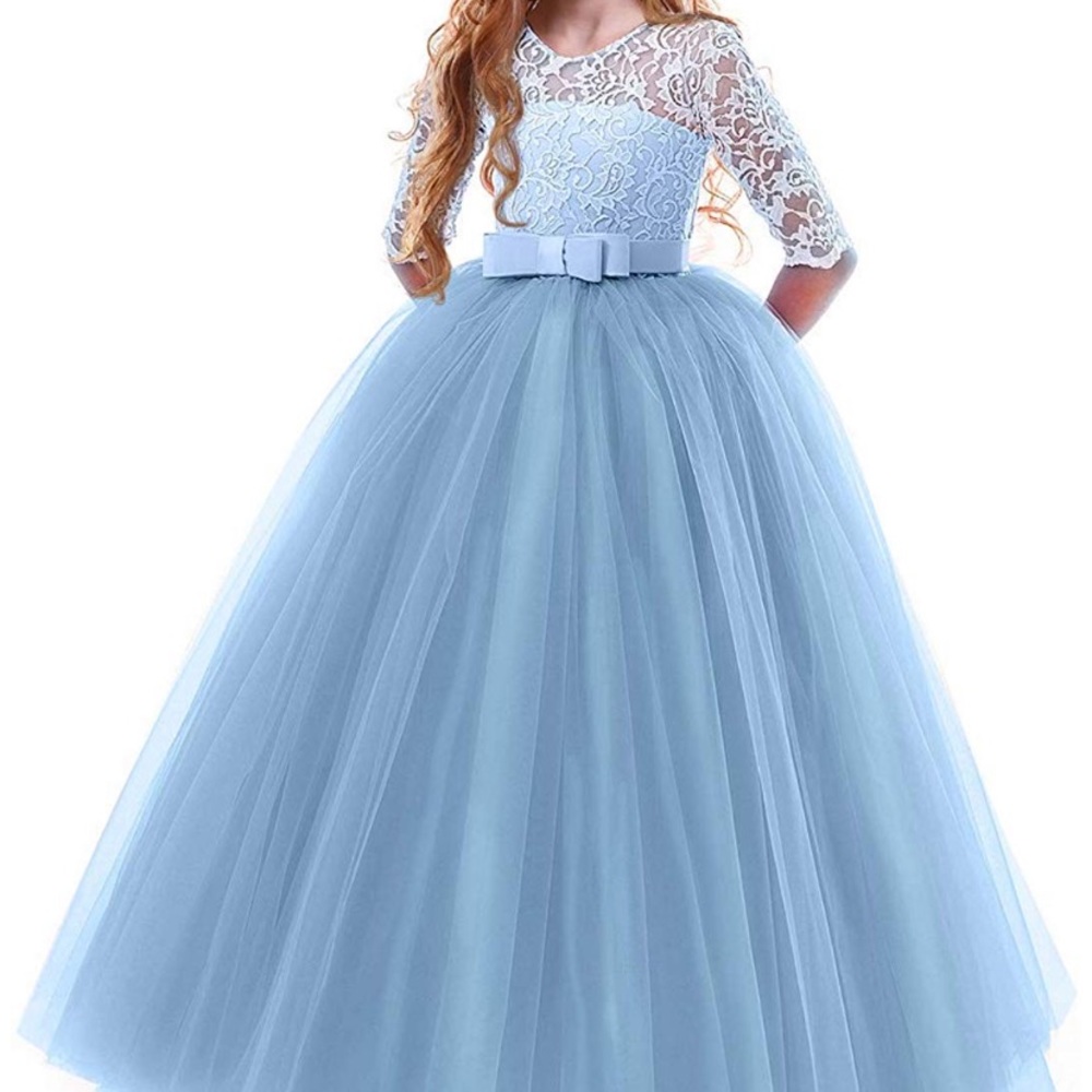 Stunning little girls sky blue dress
